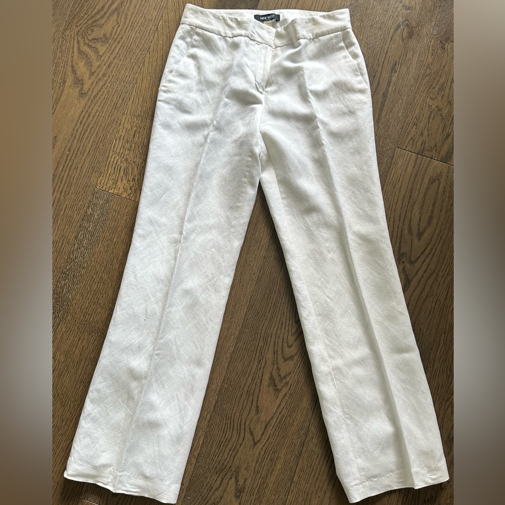 Nine West Linen Blend White Pants - Size 2